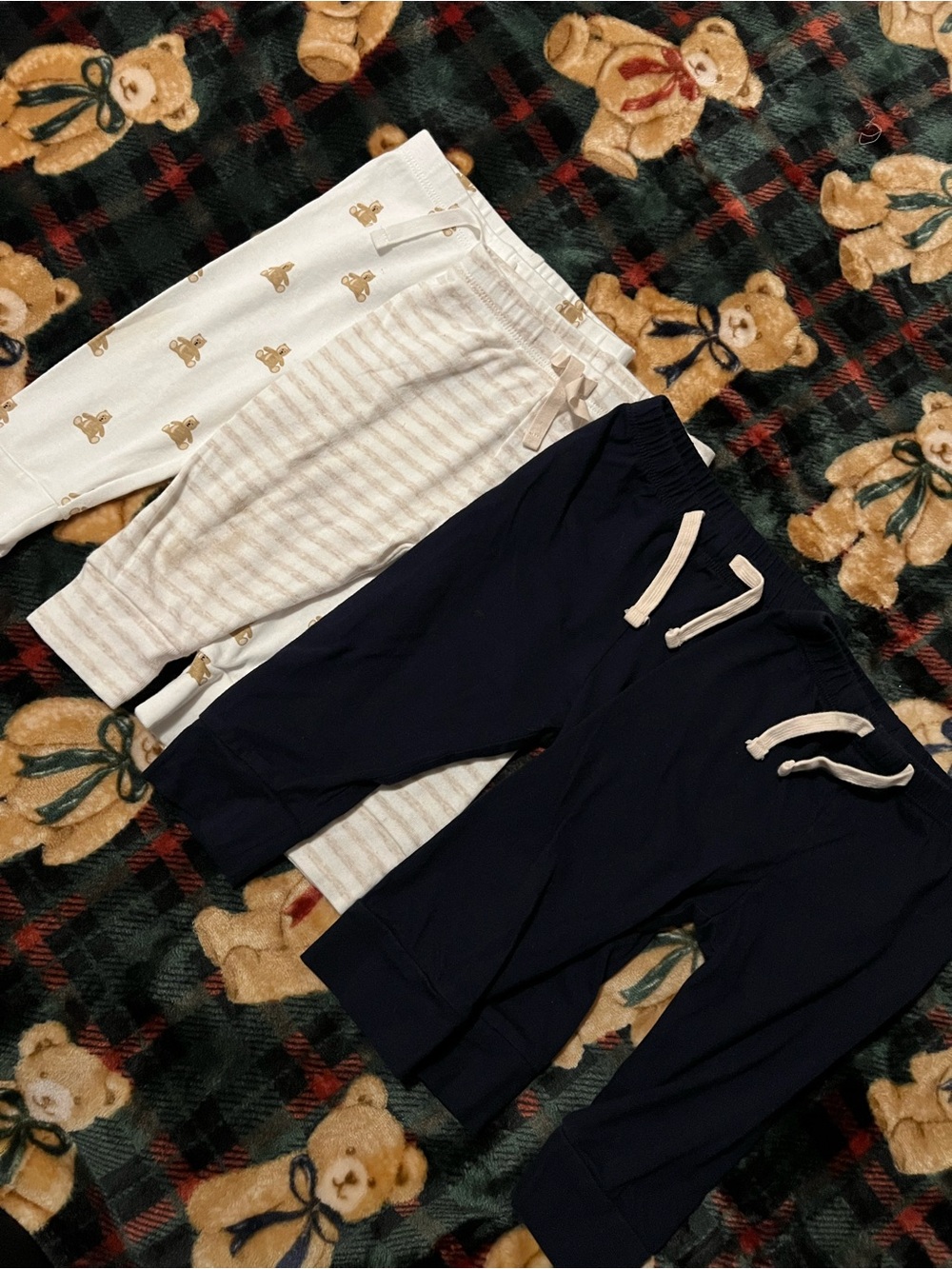 GAP 3-Pack Kids Pull-On Joggers - Navy, Cream, Taupe Stripes
